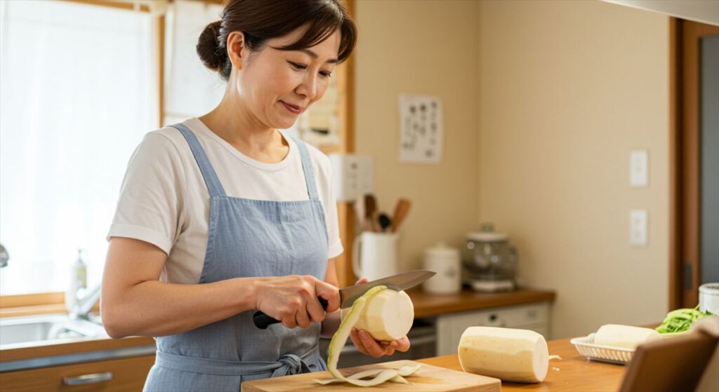 大根の皮ごとの漬物レシピ
