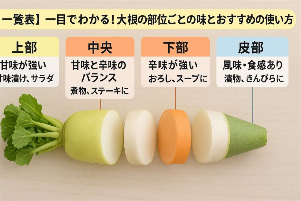 上が甘く、下が辛く